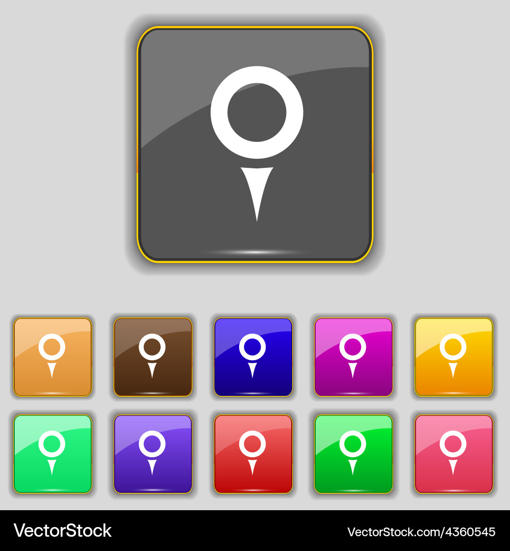 Map pointer gps location icon sign set with eleven vector image