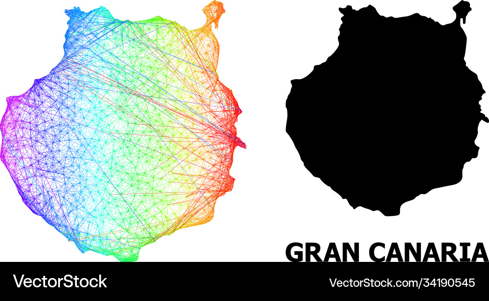 Net map gran canaria with spectral gradient Net map gran canaria with spectral gradient vector image