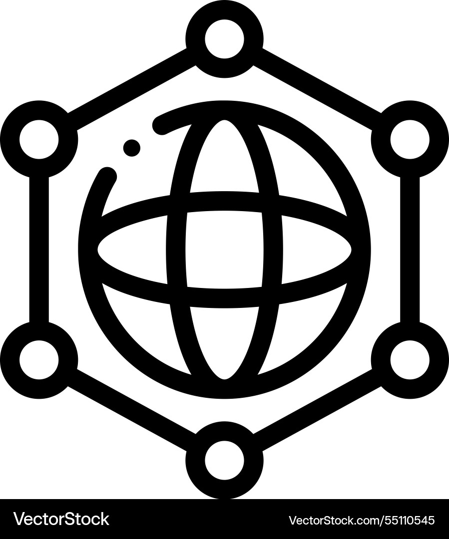 Neural network icon thin linear style design Neural network icon thin linear style design vector image
