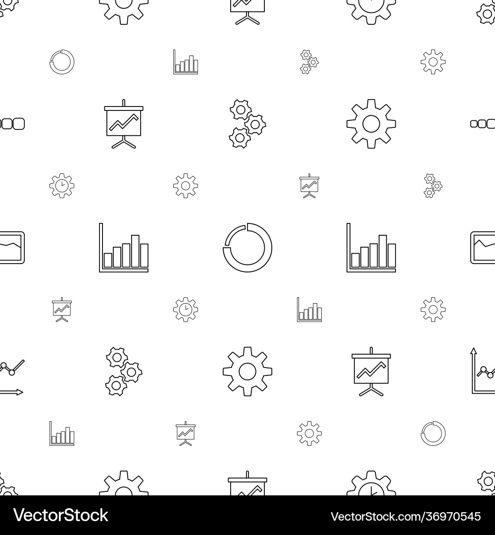 Progress icons pattern seamless white background vector image