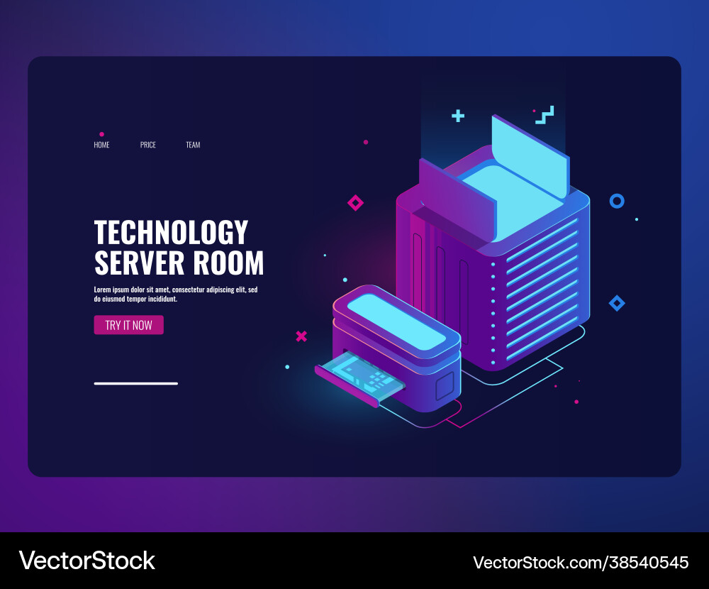 Server room icon datacenter and database access Vector Image
