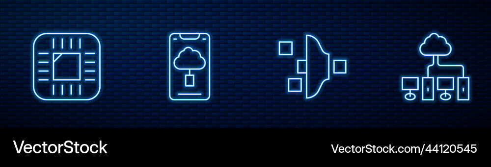 Set line filter setting processor with cpu cloud Set line filter setting processor with cpu cloud Vector Image