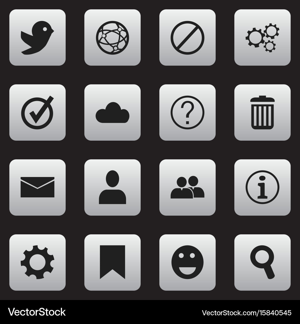 Set of 16 editable web icons includes symbols vector image