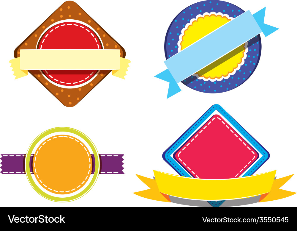 Sets of empty label templates Vector Image