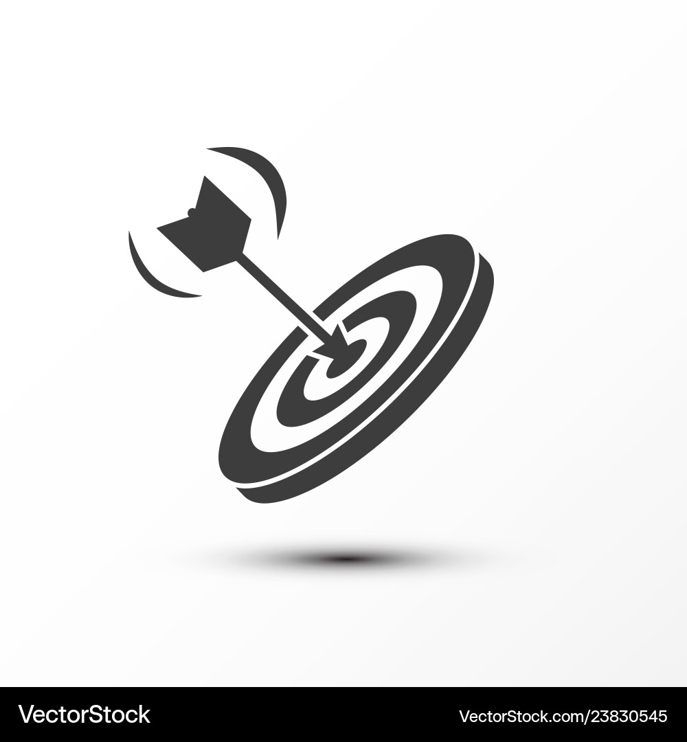 Target with dart icon game or business strategy vector image