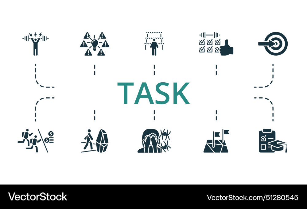 Task set creative icons editable elements Task set creative icons editable elements vector image