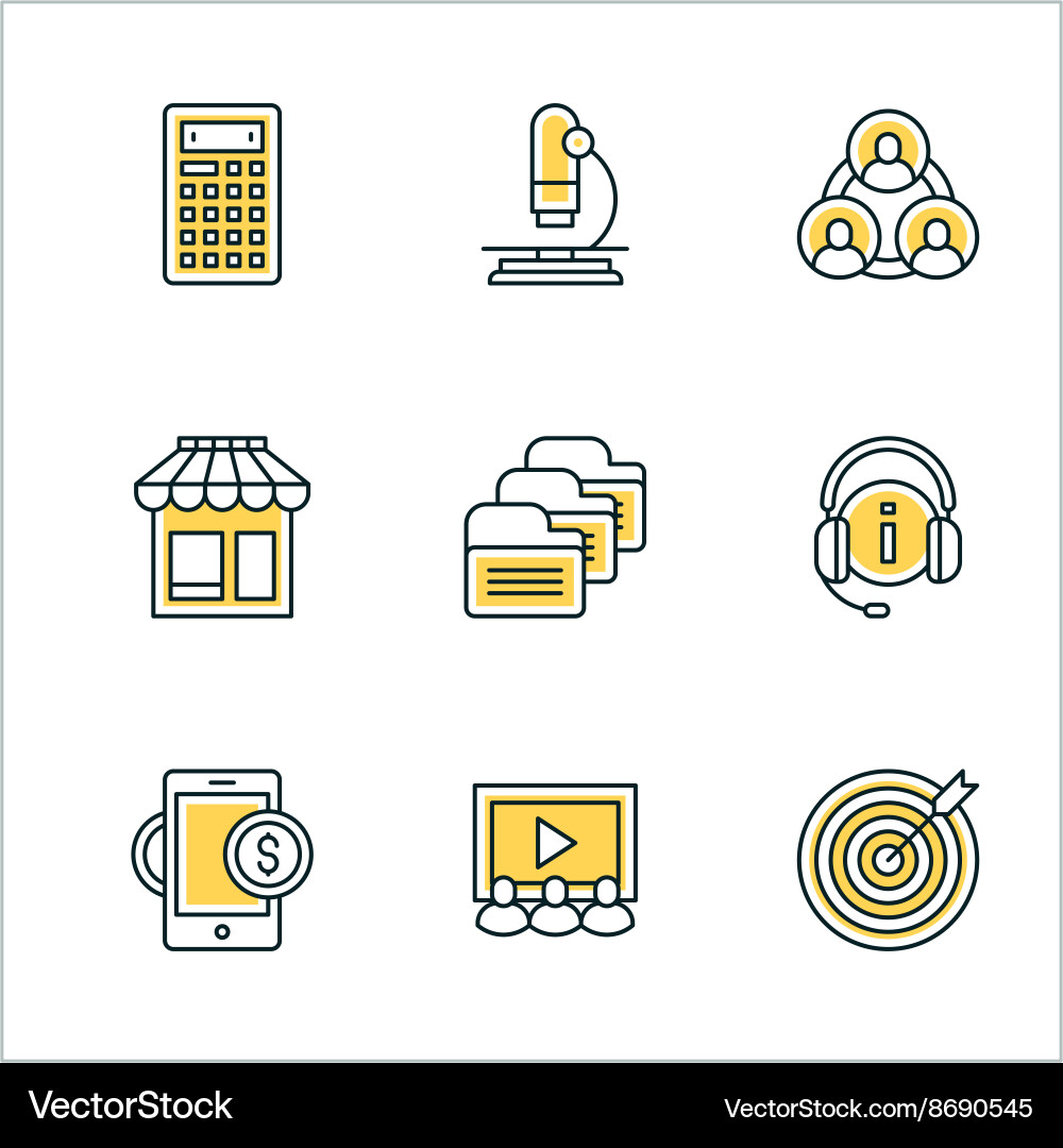 Thin line icon set icons for website mobile vector image