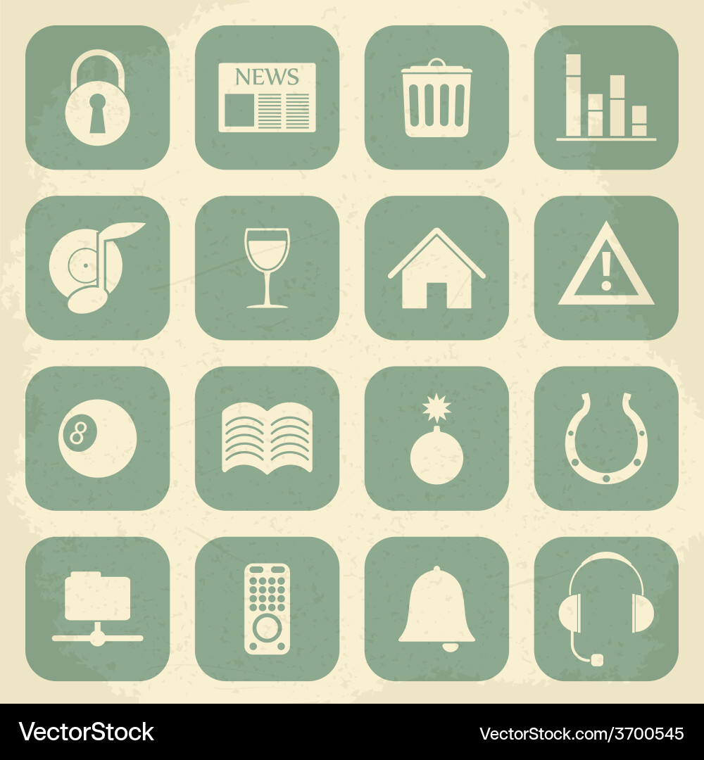 Universal retro icons for web and mobile Vector Image
