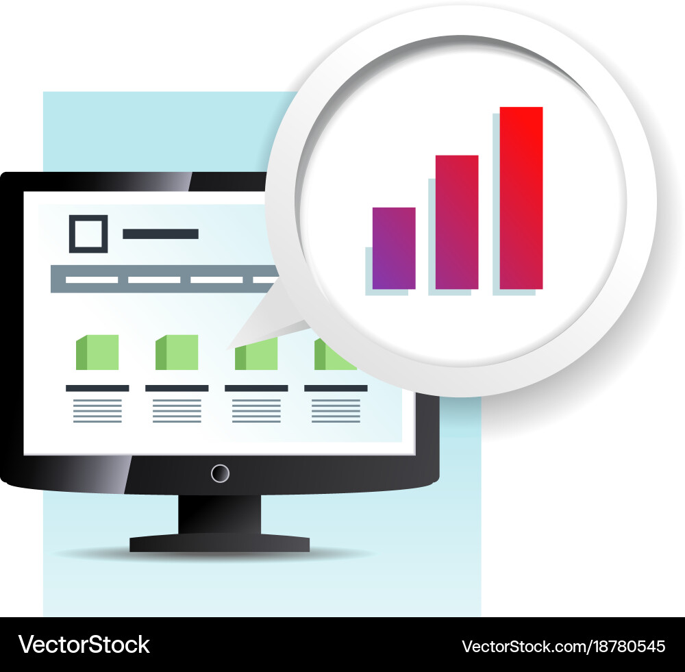 Webseite auf dem Monitor-Symbol Vektorbild