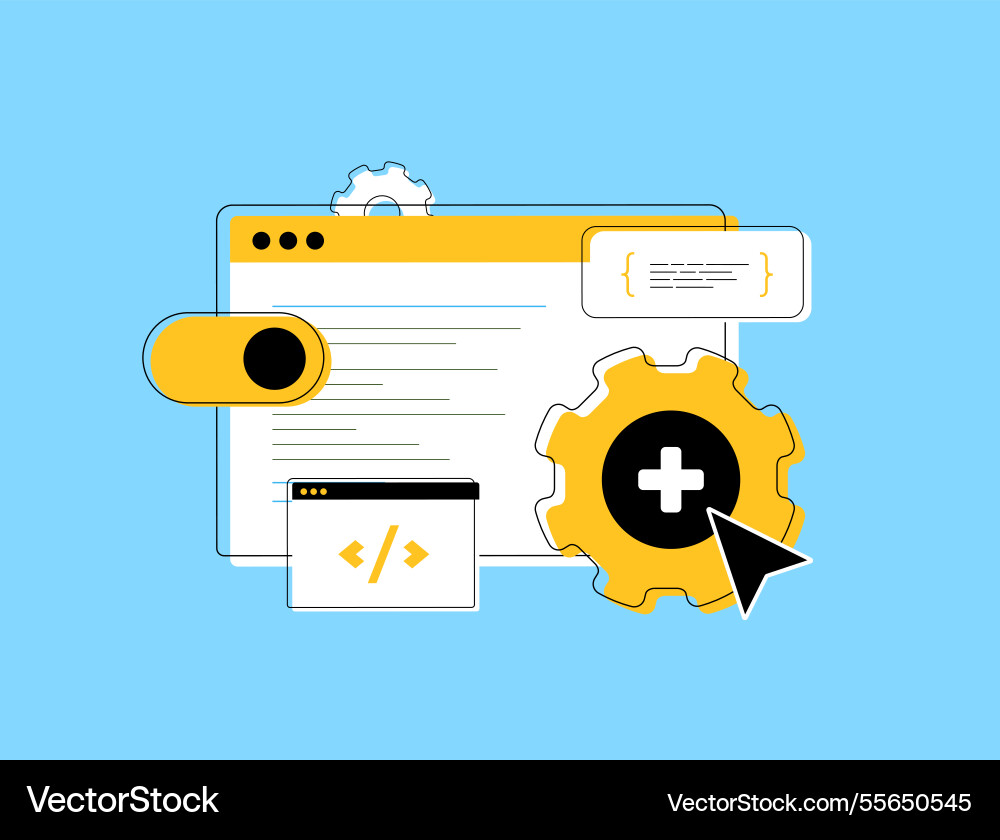 Webseiten-Plugins mit Anpassungsoptimierung Webseiten-Plugins mit Anpassungsoptimierung vektorbild