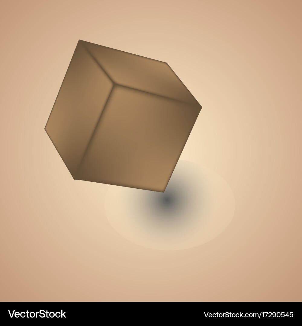 White cube isolated on background Vector Image