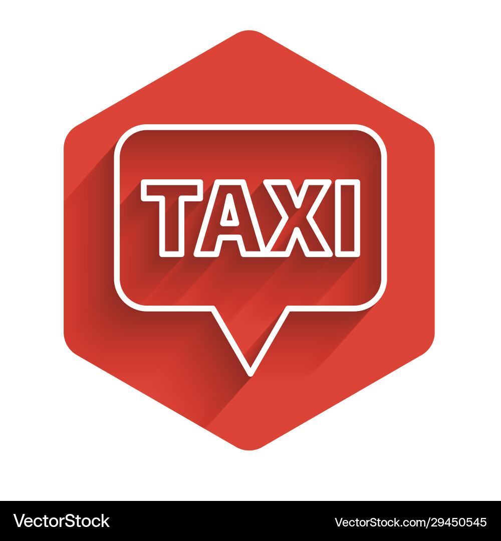 White line map pointer with taxi icon isolated White line map pointer with taxi icon isolated vector image