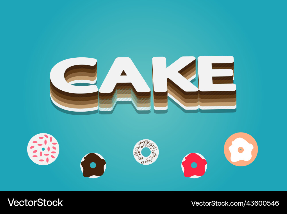 3d isometric layered text effect editable Vector Image