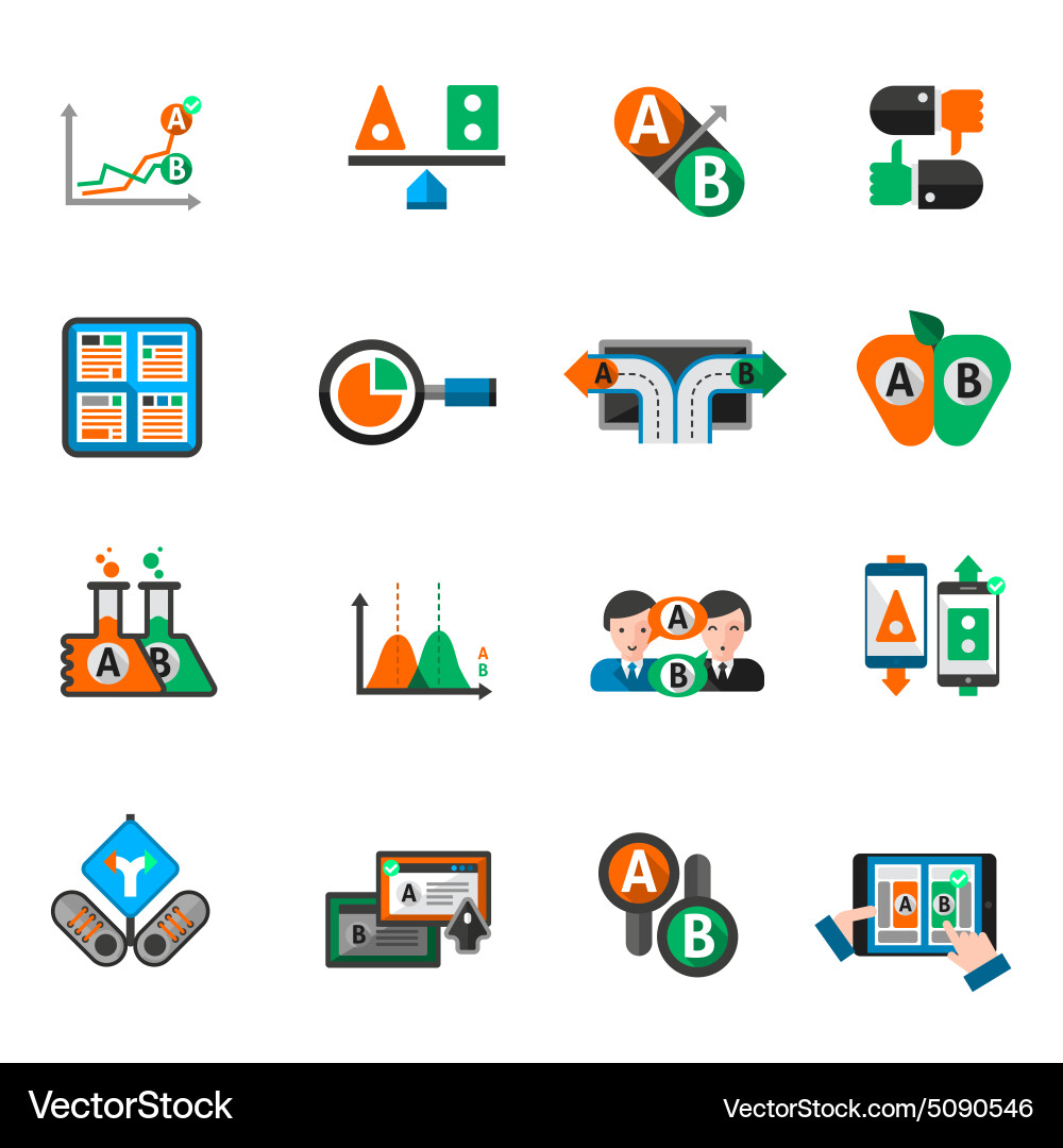 A-b testing icons set Vector Image
