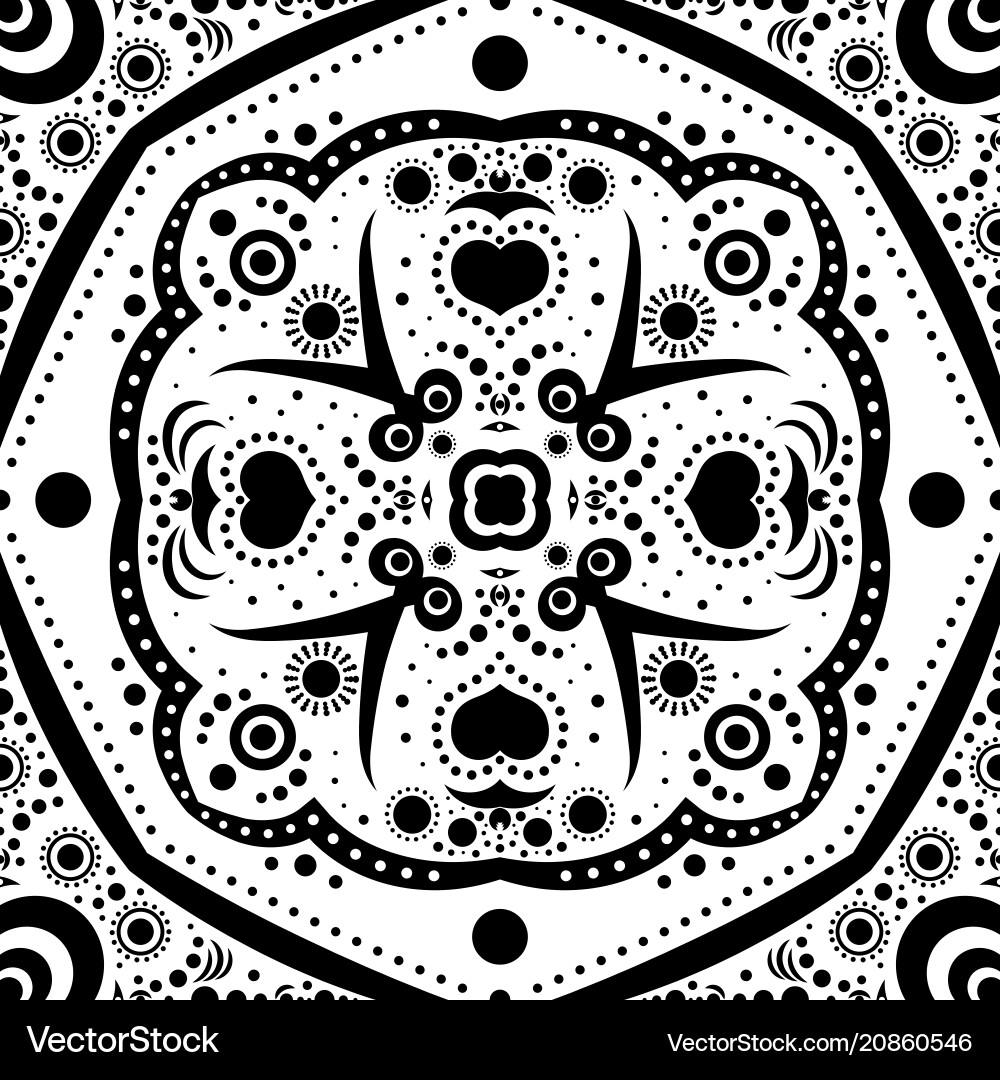 Abstract seamless pattern with flowers and dots Abstract seamless pattern with flowers and dots vector image