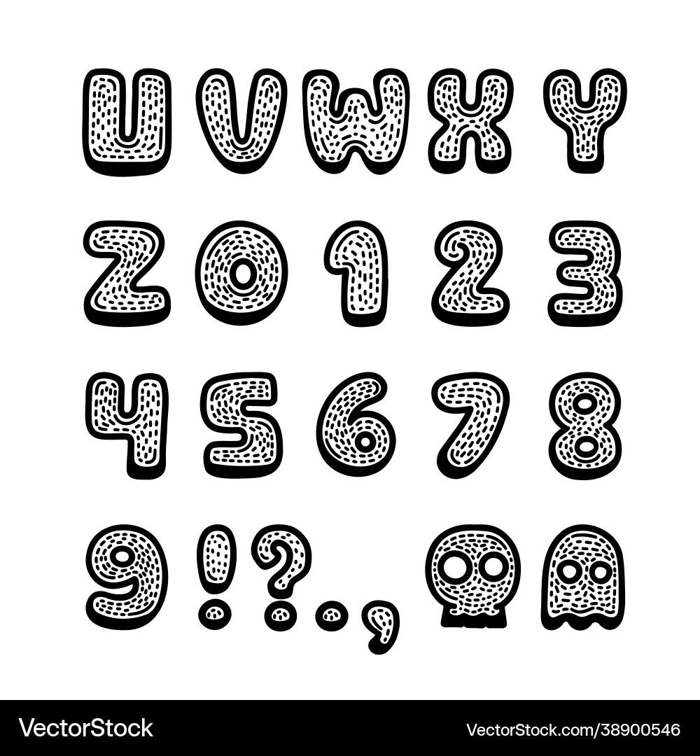 Alphabet broken line font set Alphabet broken line font set vector image