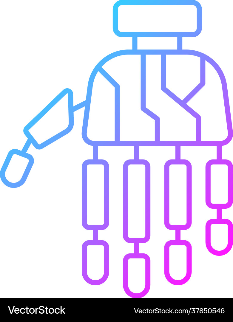 Bionic limb gradient linear icon Bionic limb gradient linear icon vector image