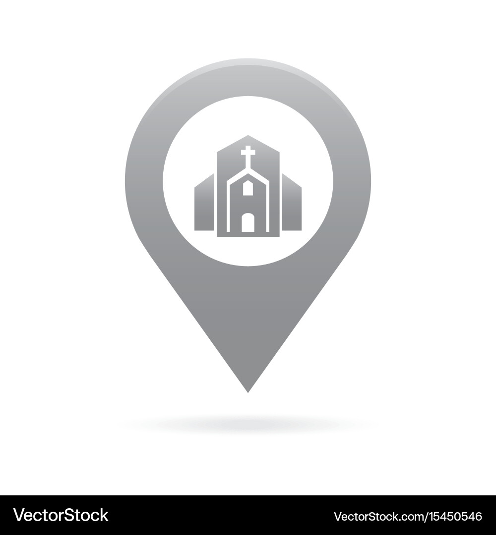 Church map pointer icon marker gps location flag vector image
