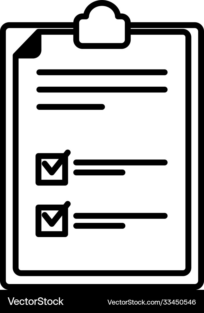 Clipboard with checklist icon line style Vector Image