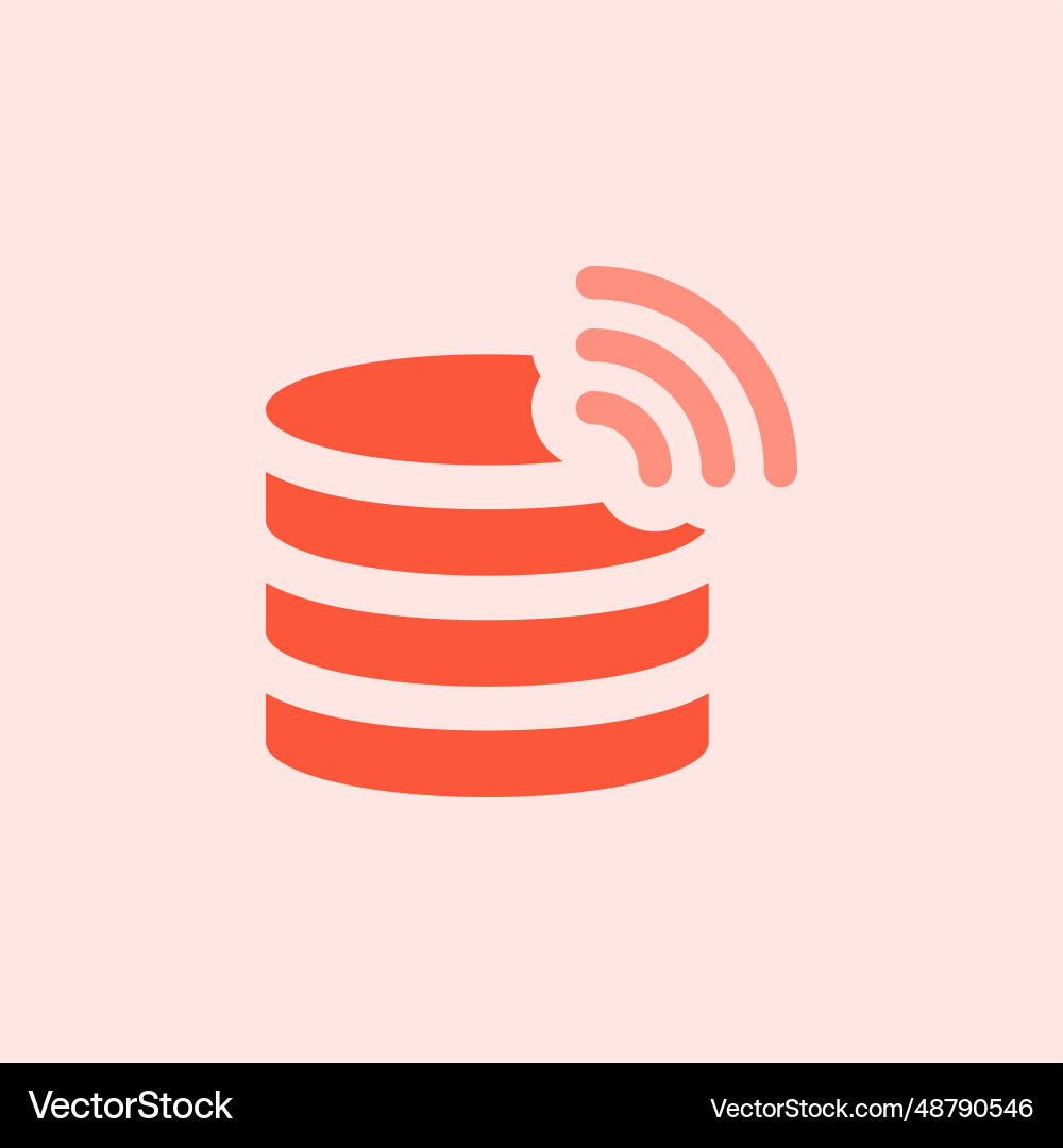 Database for storing data wirelessly Vector Image