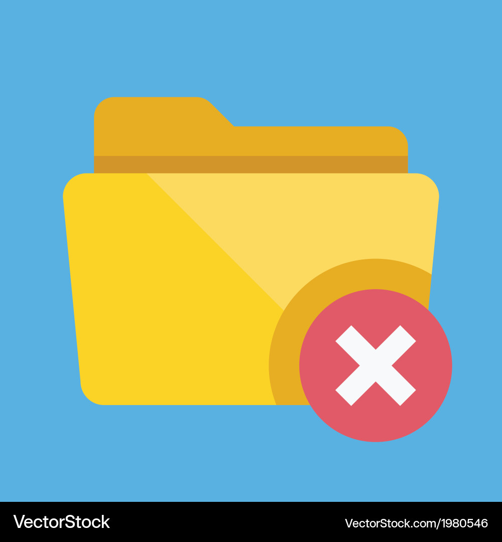 Delete folder icon vector image