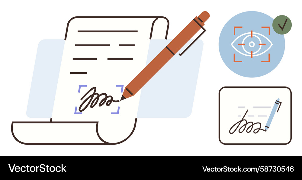 Digital signature and document verification Digital signature and document verification Vector Image
