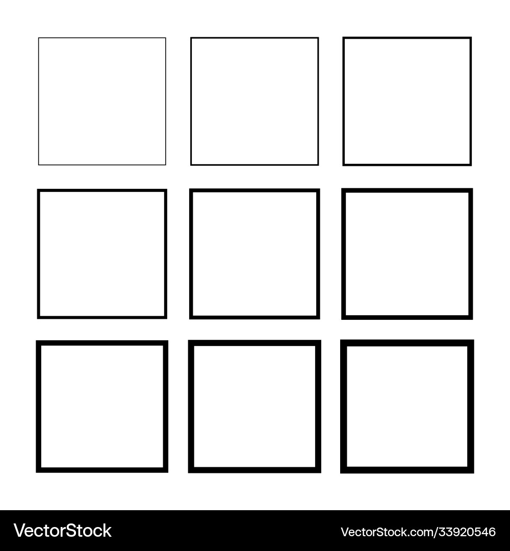 Empty Frame Collection - Border Outline vector image