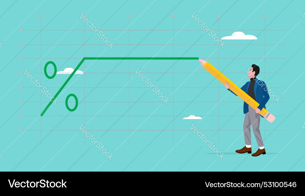 Fixed interest rate cost or constant price vector image