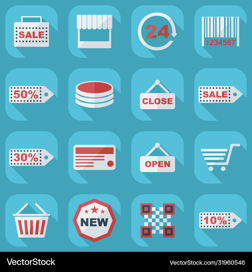 Flat concept set modern design with shadow vector image
