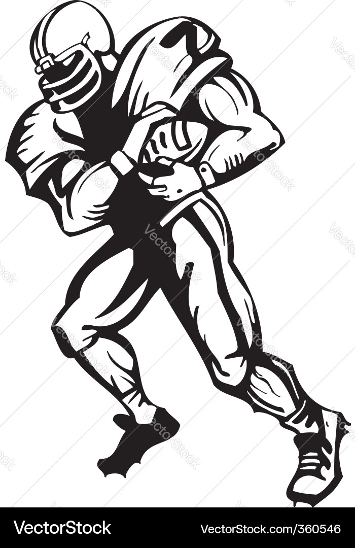 Football Player in Action Vector Image