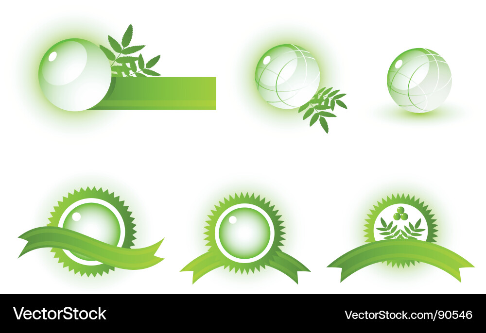 Green Circle & Ribbon Vector Image