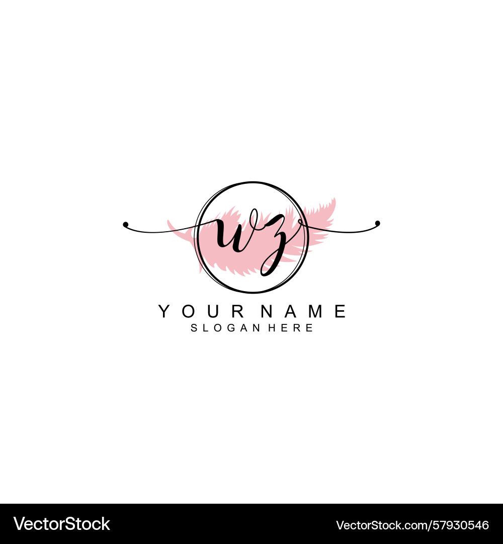 Handwriting logo concepts with initial wz Vector Image