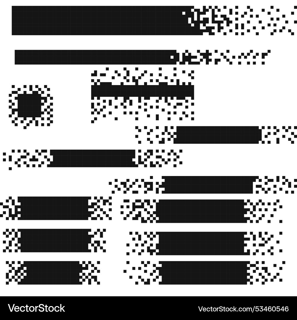 Horizontal title tag set pixel effect mosaic Horizontal title tag set pixel effect mosaic vector image