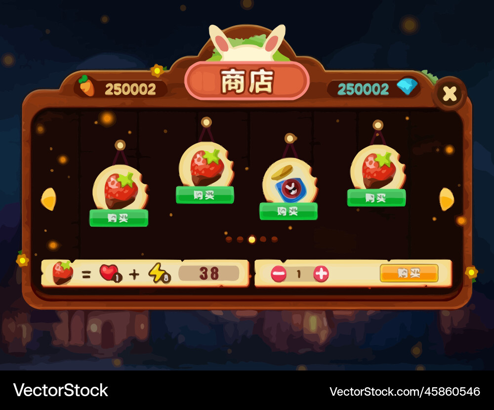 Komplettes Set von Level-Taste Spiel ui Pop-up-Symbol Vektorbild