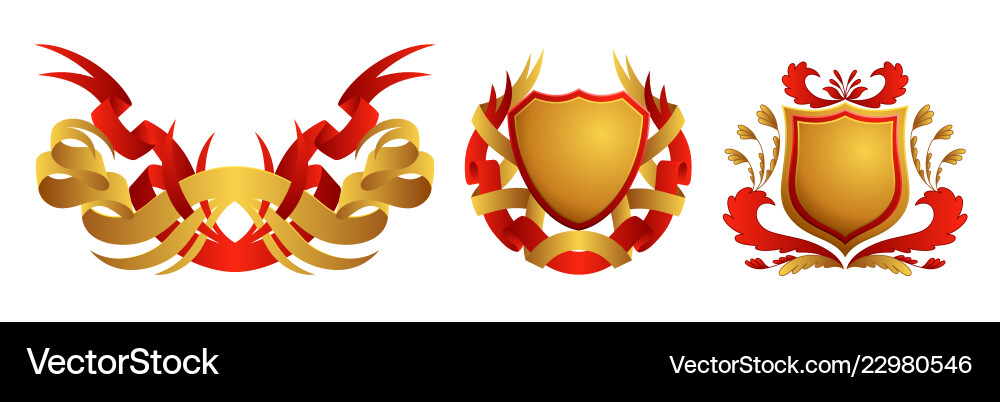 Medieval Shields & Coats of Arms Vector Image