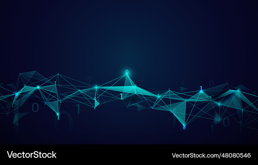 Molecules structure and binary code technology vector image