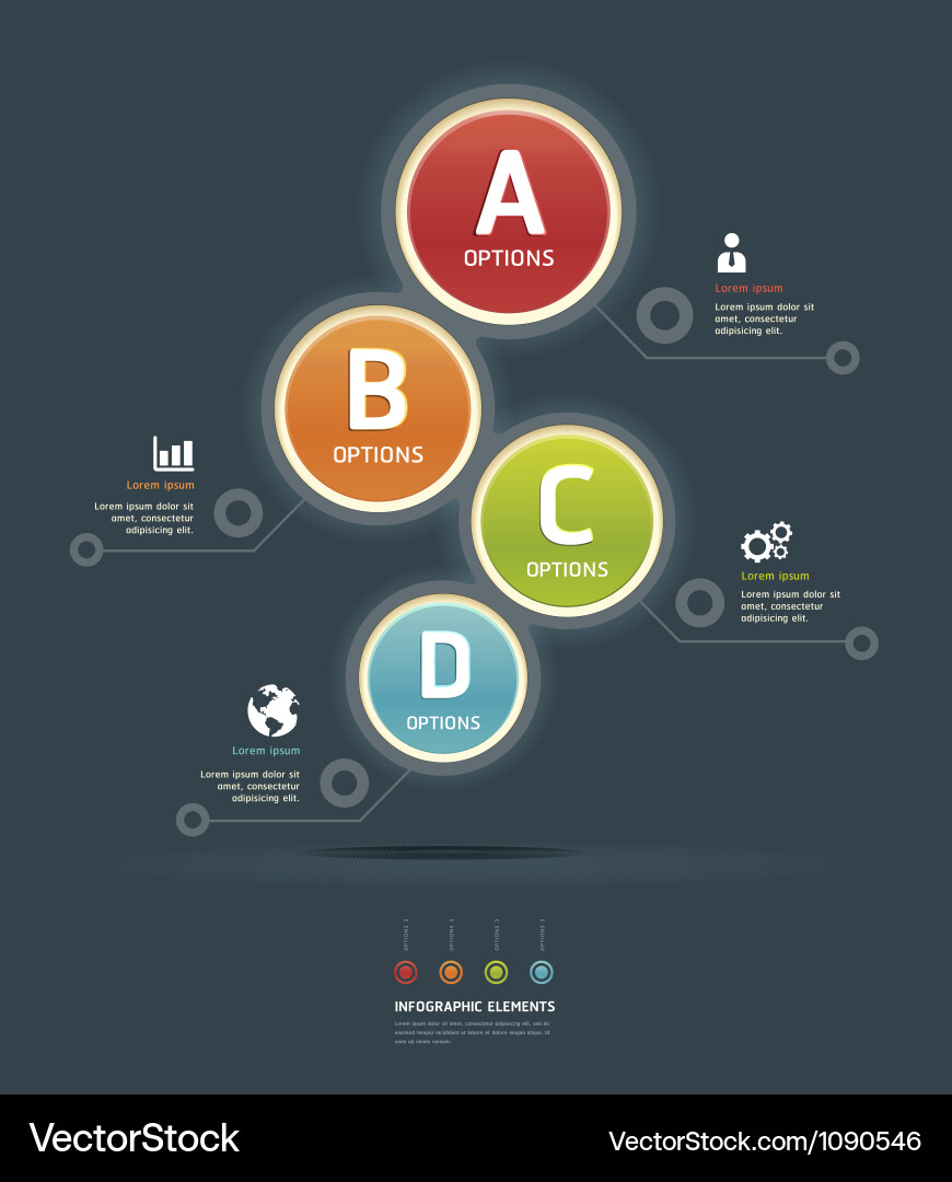 Number Options Flowchart Template vector image