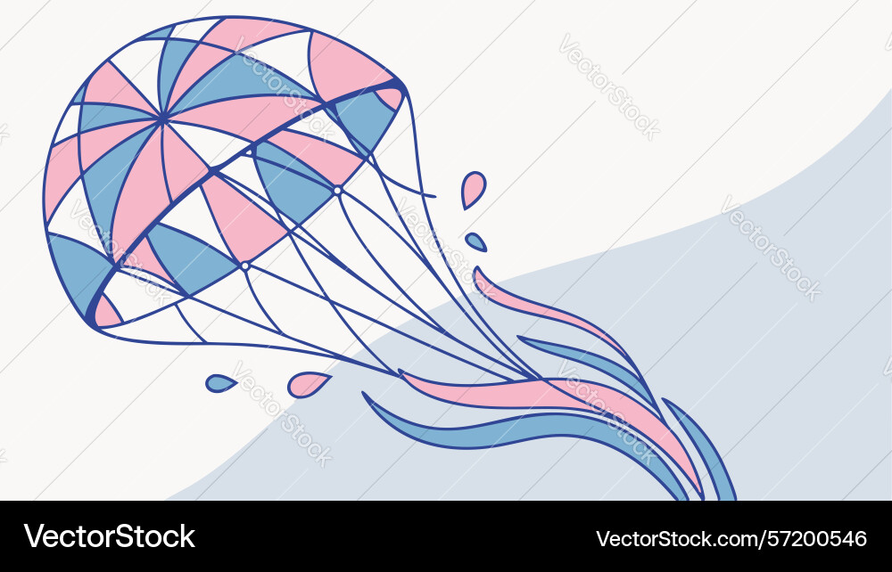 Parachute with abstract geometric pattern vector image
