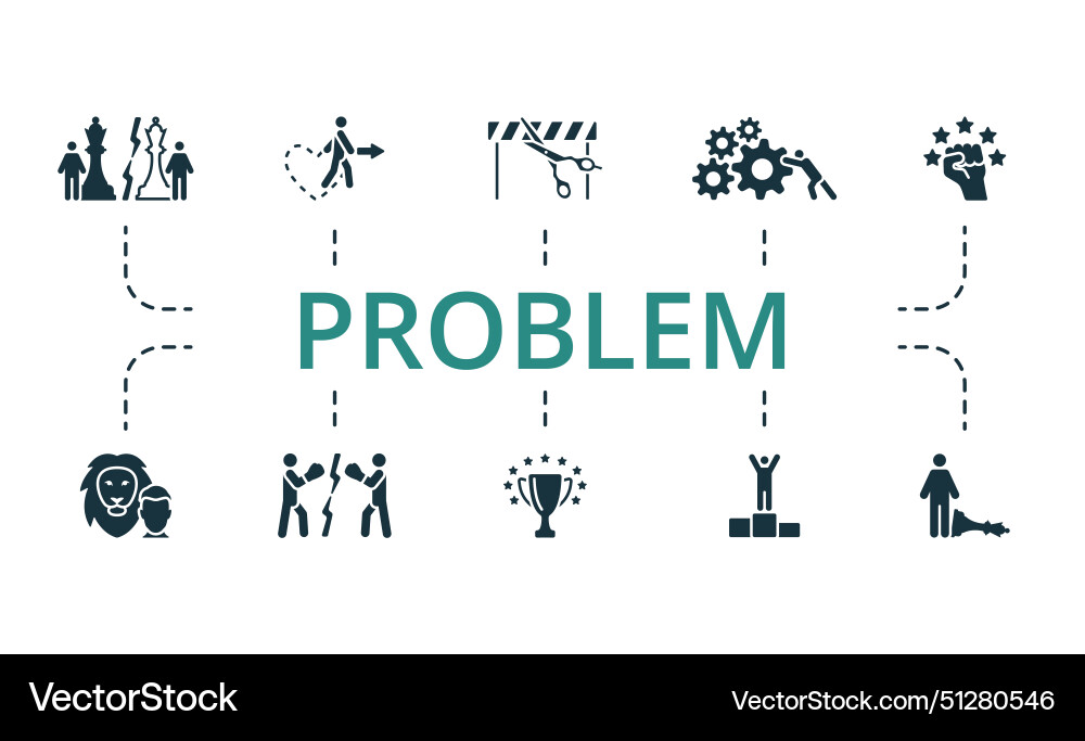 Problem set creative icons editable elements Problem set creative icons editable elements vector image