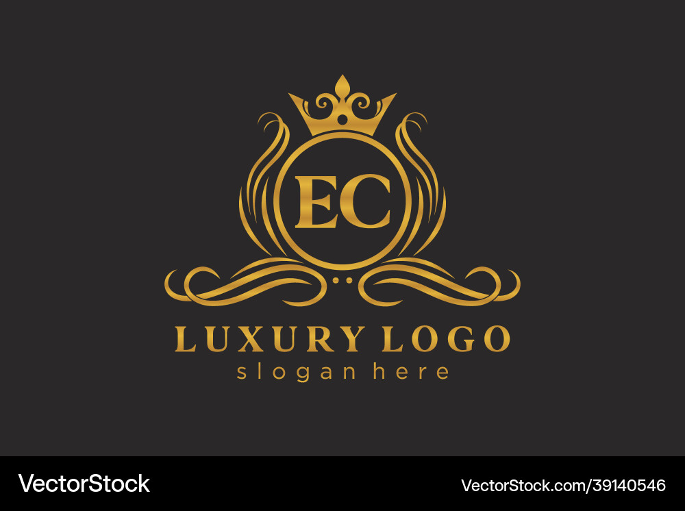 Royal EC Letter Logo Template vector image
