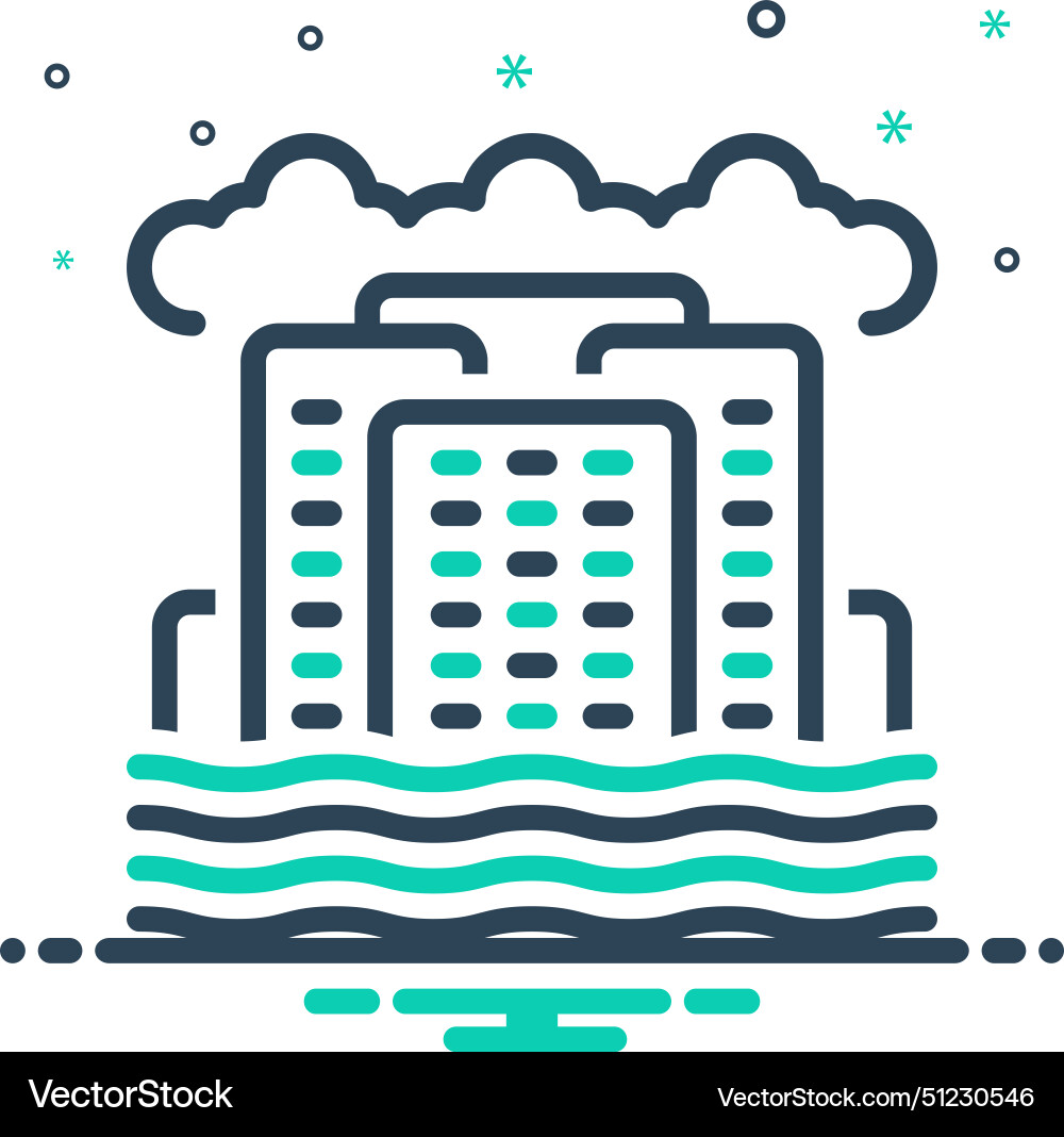 Sea level rise Royalty Free Vector Image - VectorStock