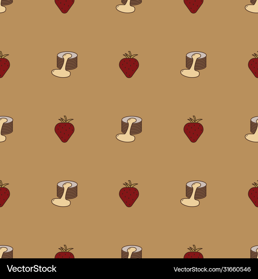 Seamless pattern with simple icons strawberry Vector Image