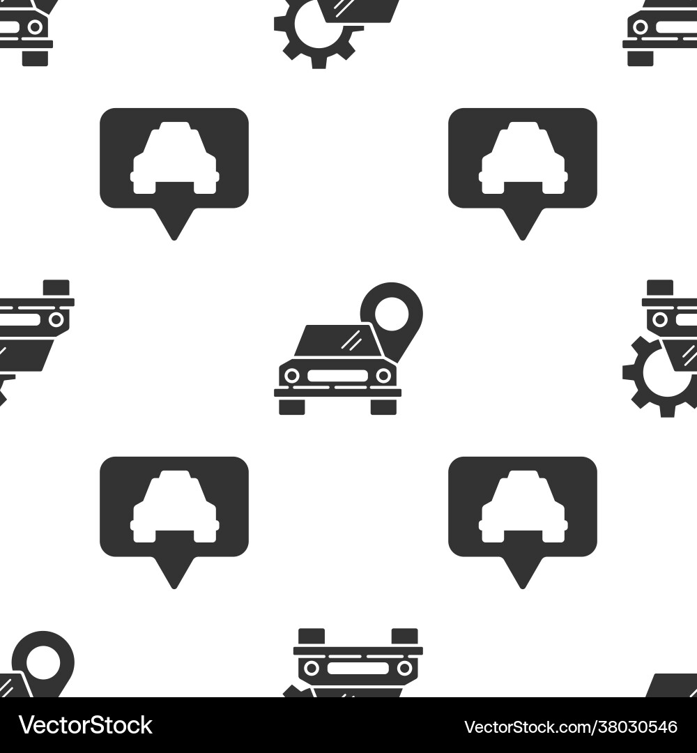 Set car service map pointer with taxi Set car service map pointer with taxi vector image