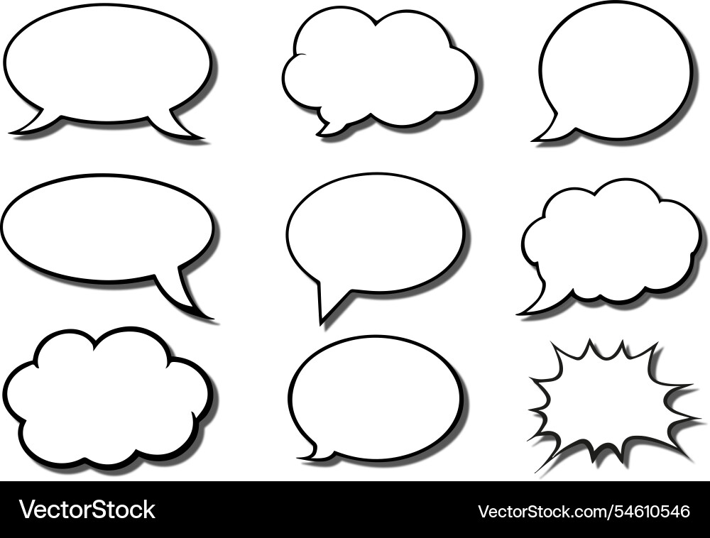 Set of bubble speech with shadow vector image
