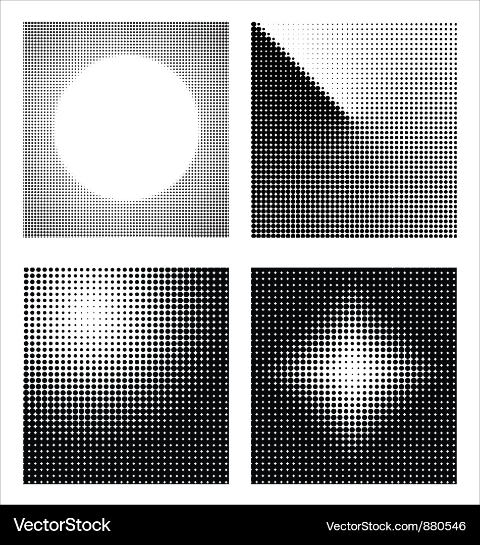 Set of different abstract halftone vector image