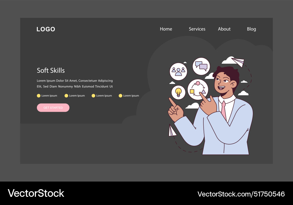 Soft skills display Soft skills display Vector Image