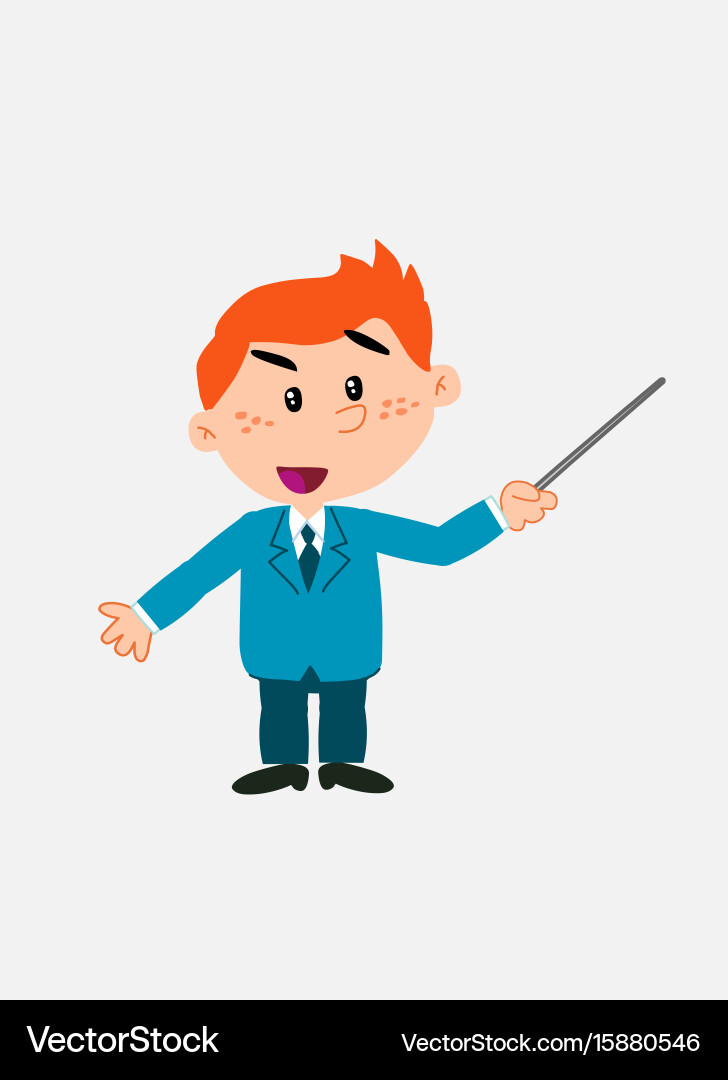 White businessman with a pointer Vector Image