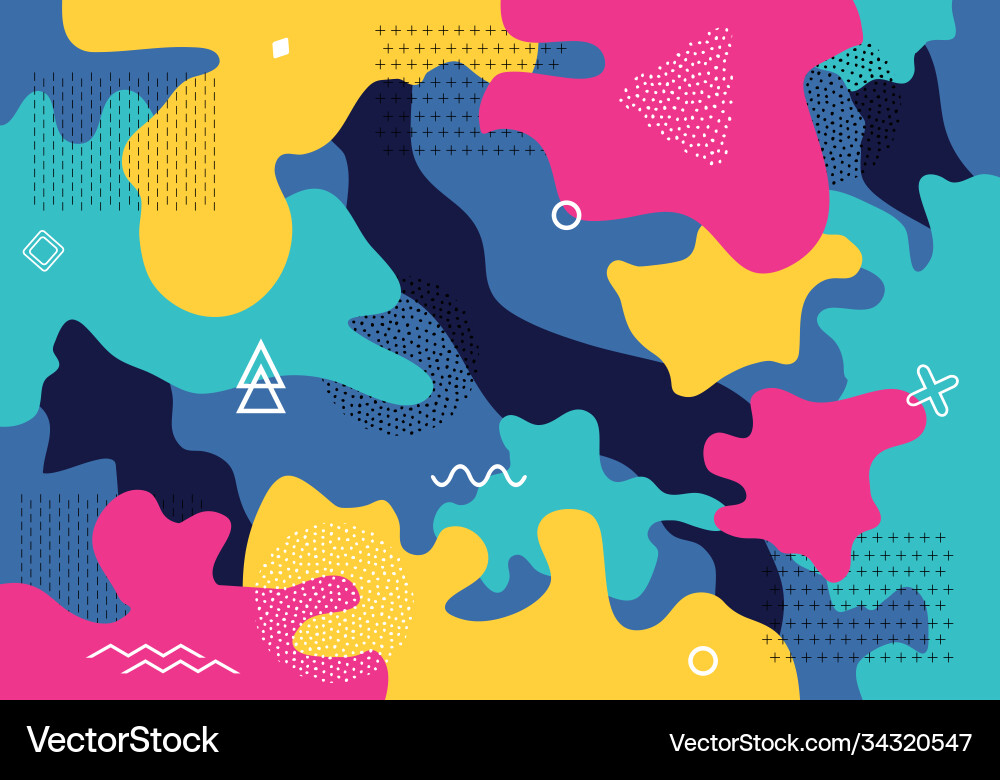 Abstract pattern cartoon texture with lines dots vector image