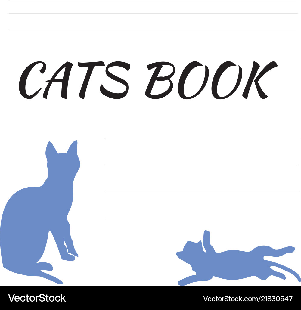 Blank for records with cat notepad a cats Vector Image