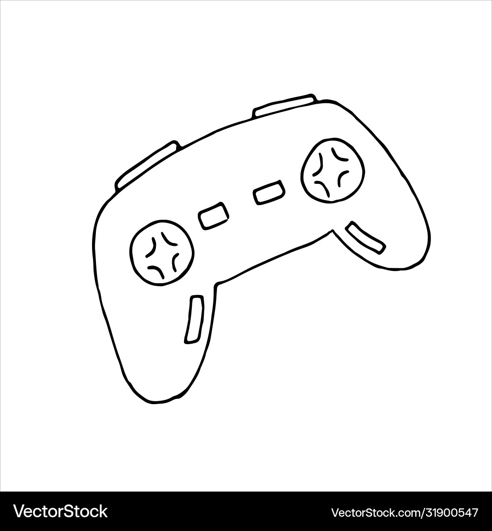 Isolated doodle element game console joystick Vector Image